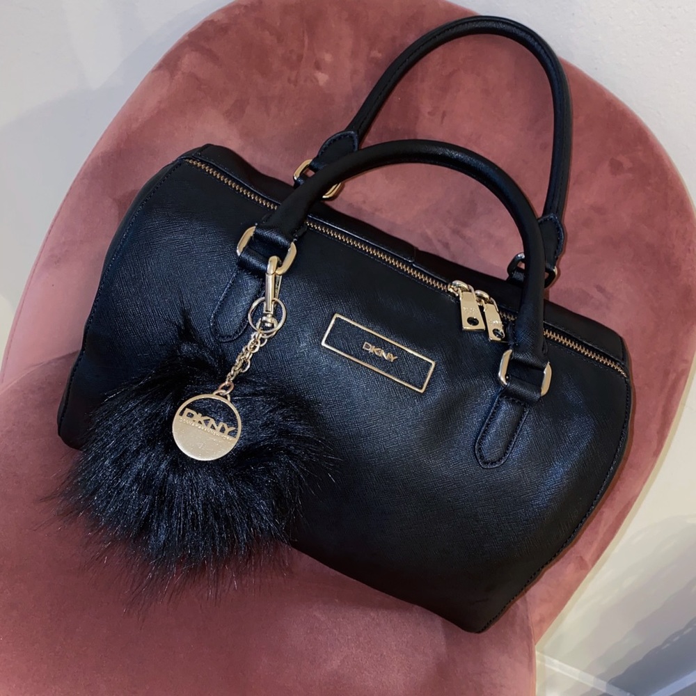 DKNY Black Leather Satchel